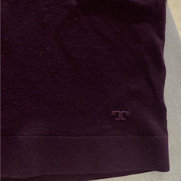 Tory Burch Polo Top Crochet Collar in Burgundy Merino Wool Size Small - Picture 8 of 9